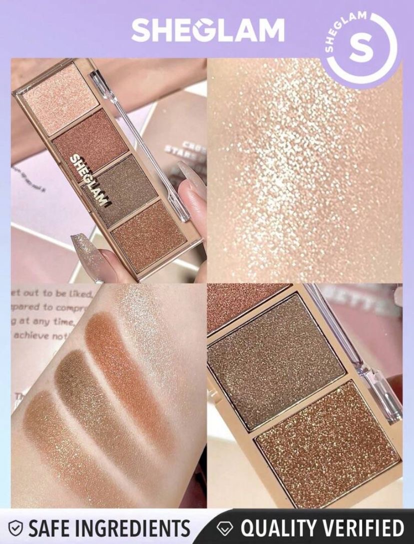 پالت سایه 4 رنگ کانفیدنت شیگلم Sheglam Essential Square Eyeshadow Confident