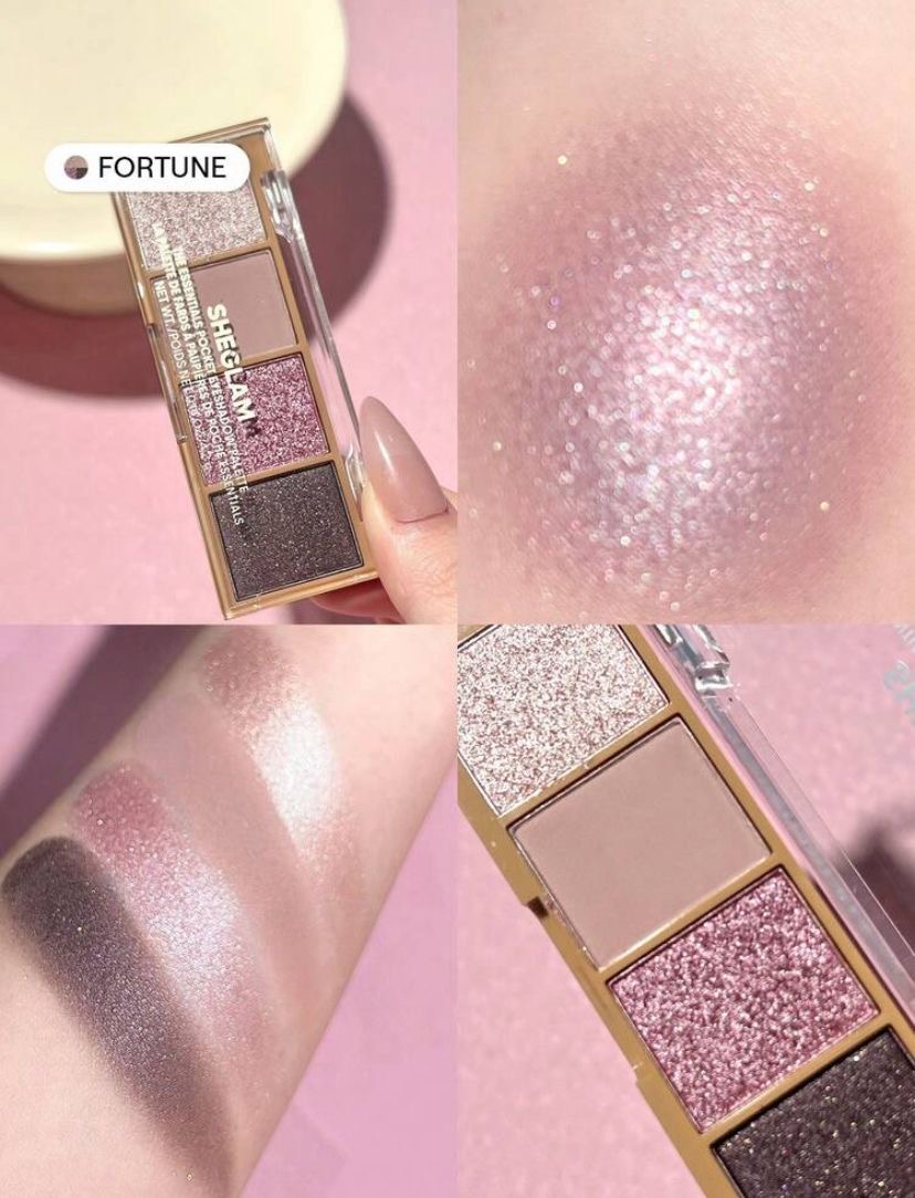 پالت سایه 4 رنگ فورچون شیگلم Sheglam Essential Square Eyeshadow Fortune